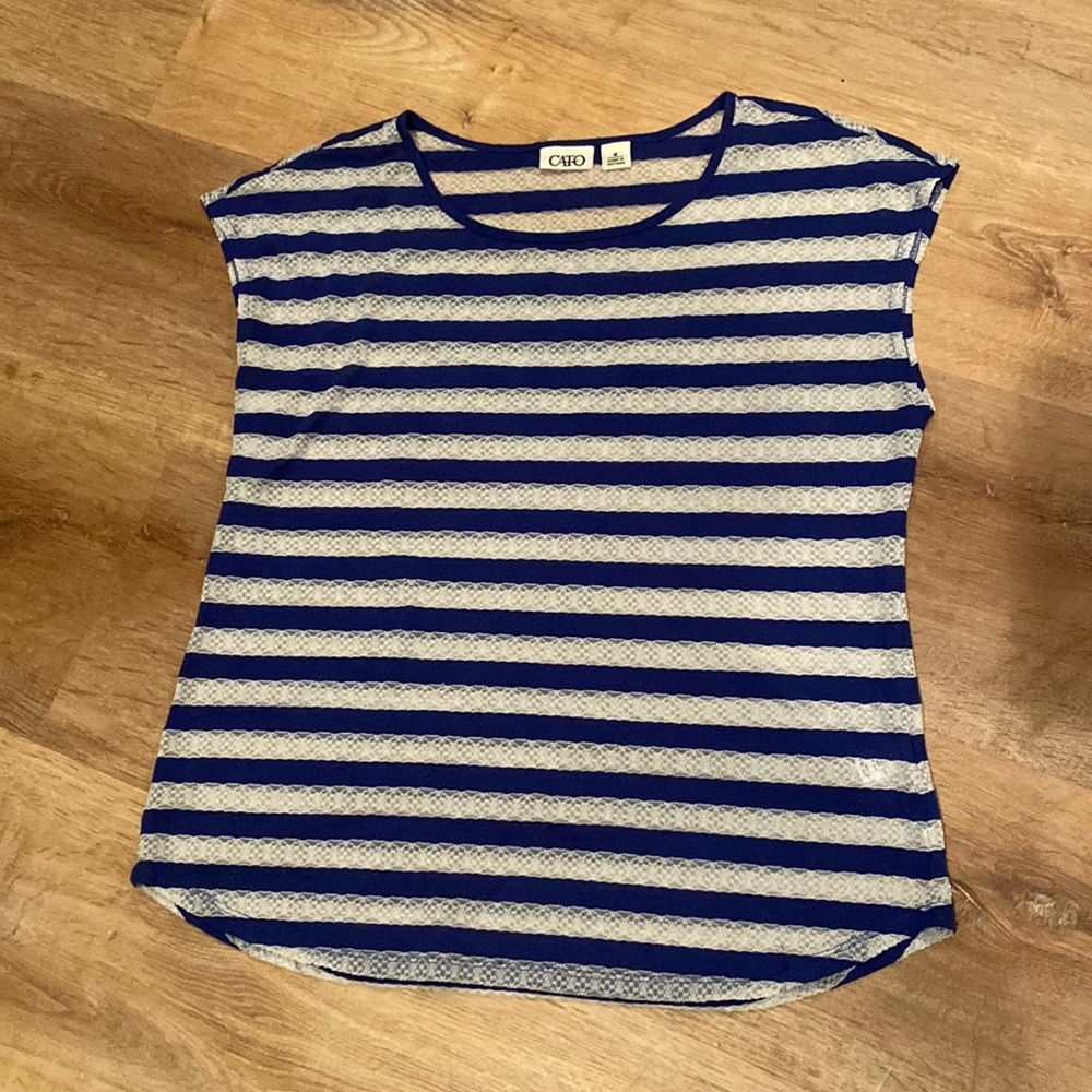 Blue and white Cato top
